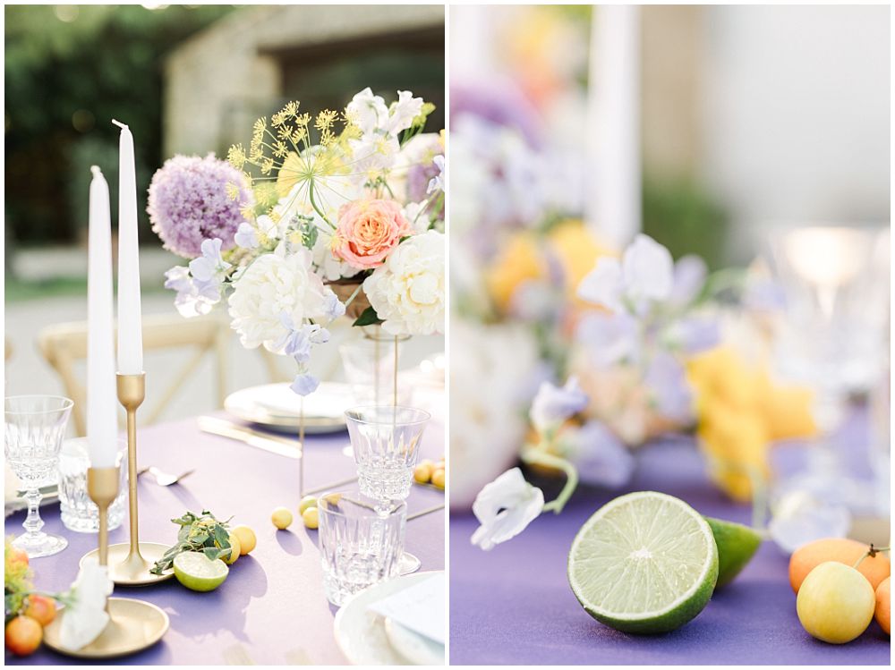 decoration table mariage colorée