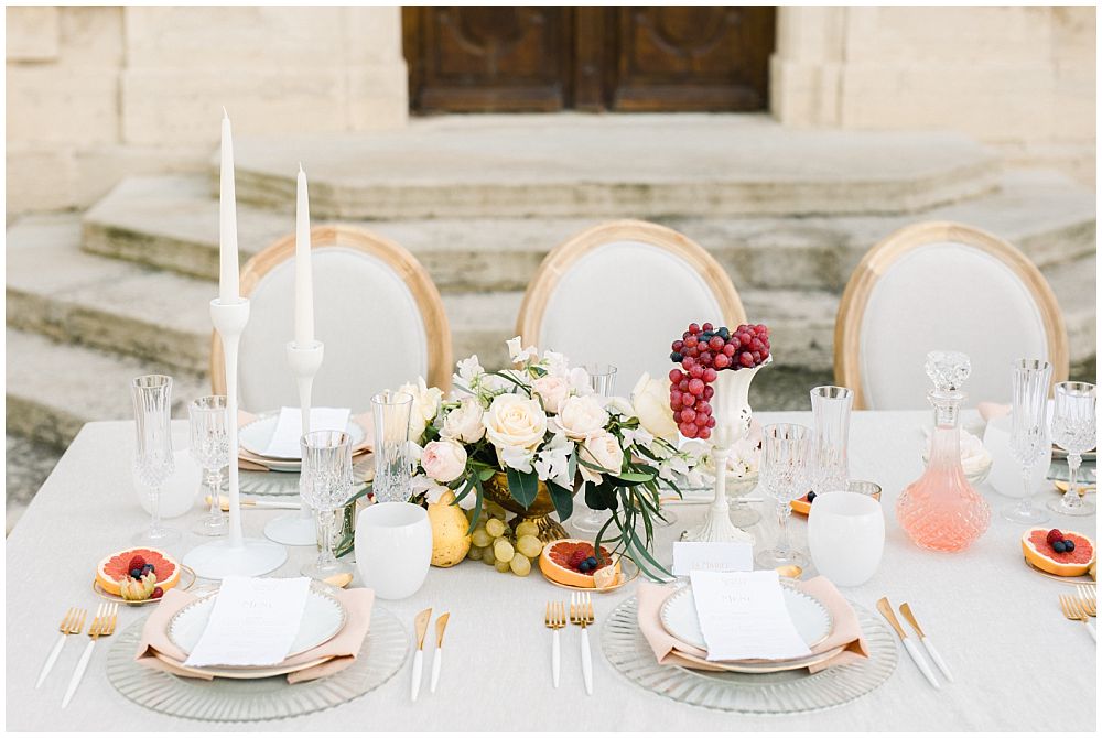 decoration de table mariage fruit