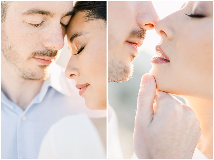 portrait couple baiser