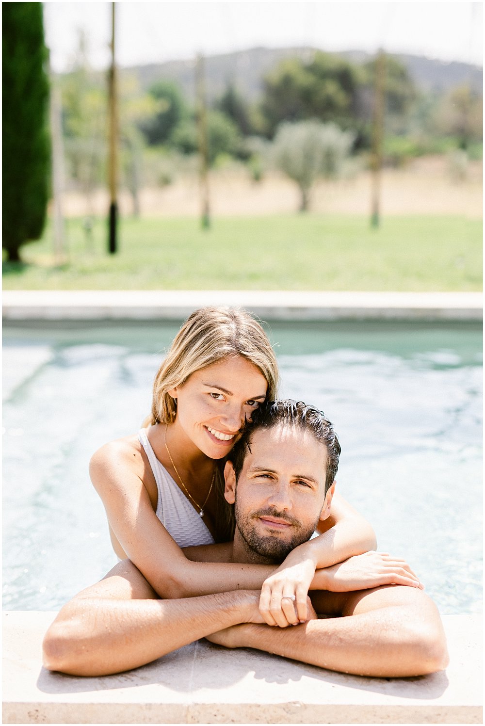 Piscine du Mas des Costes durant un mariage