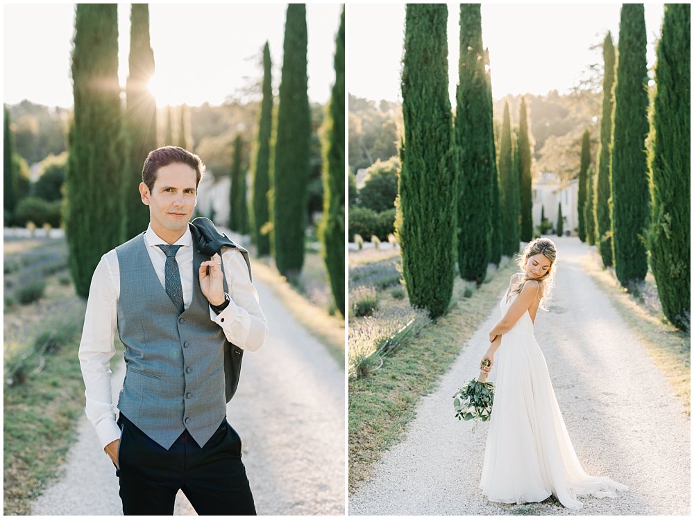 couple de mariés au Mas des Costes