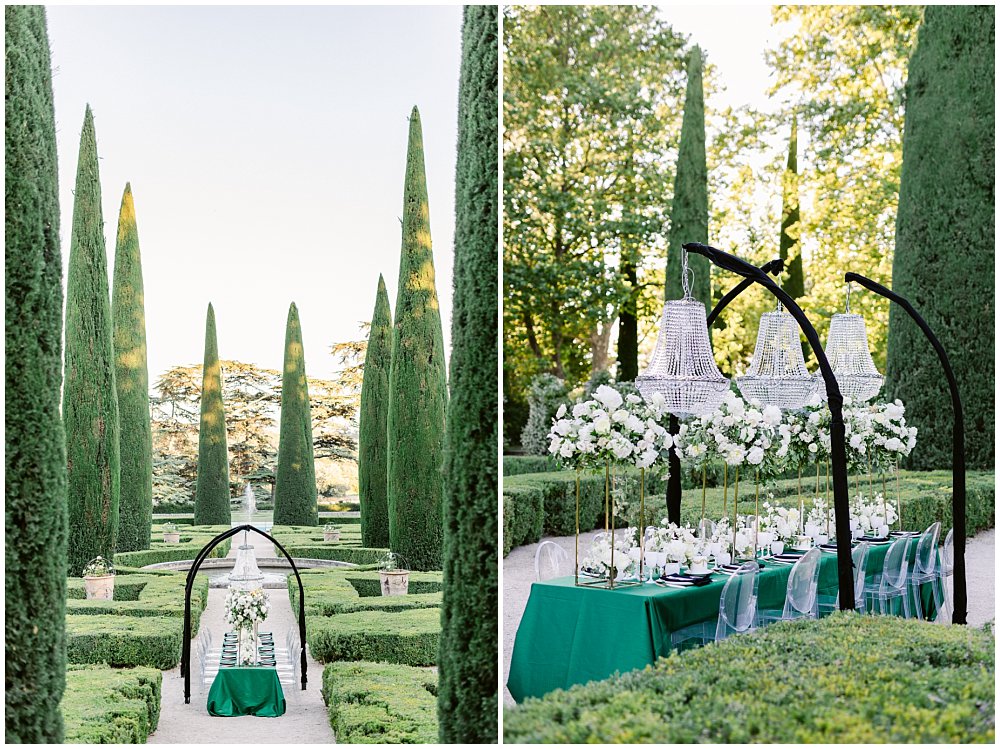 Table de mariage au chateau de Sannes