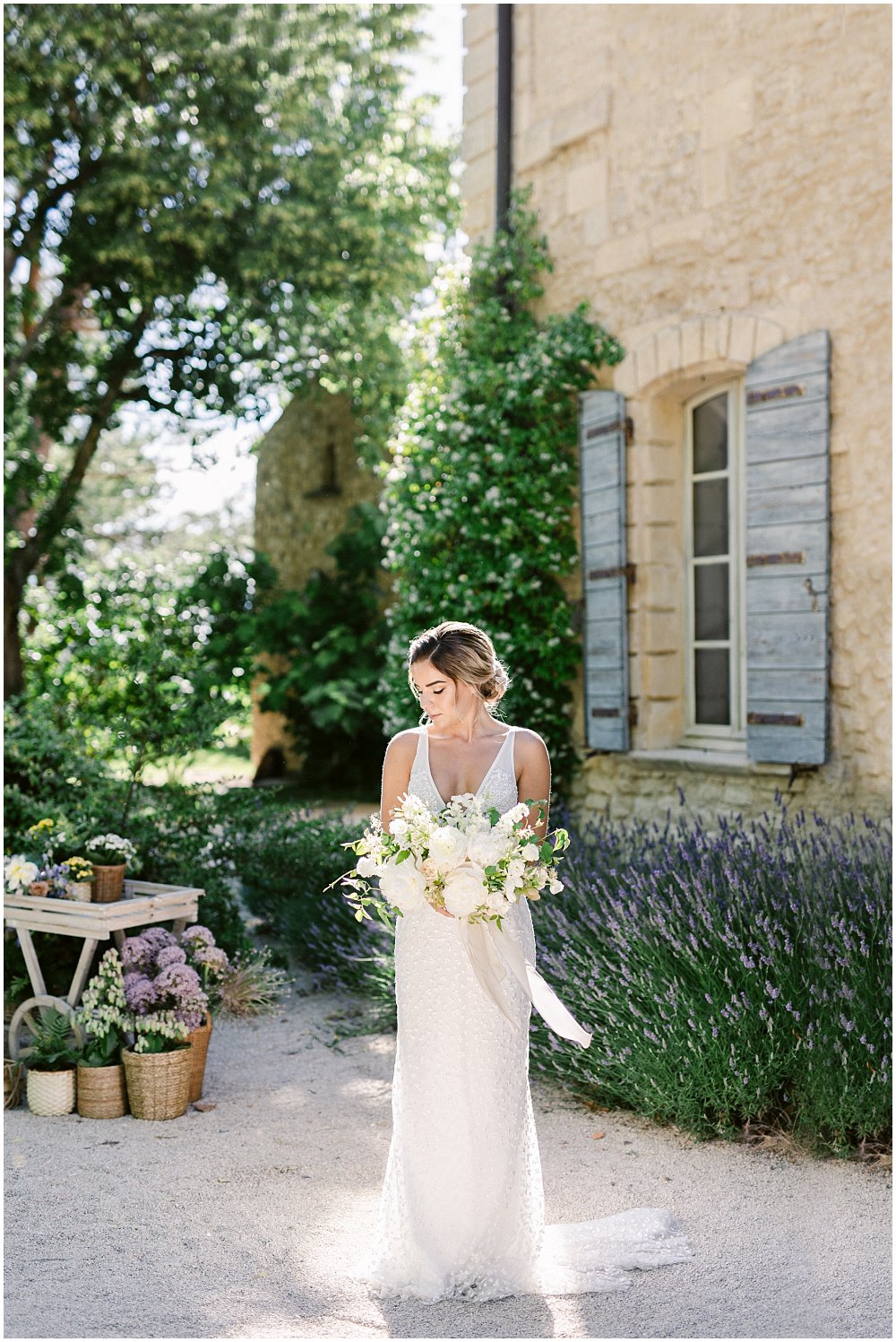 photo de la mariée au chateau de Sannes